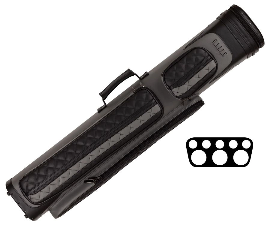 Elite 3x5 Vintage Cue Case- Black & Grey 1 Elite 3x5 Vintage Cue Case- Black & Grey