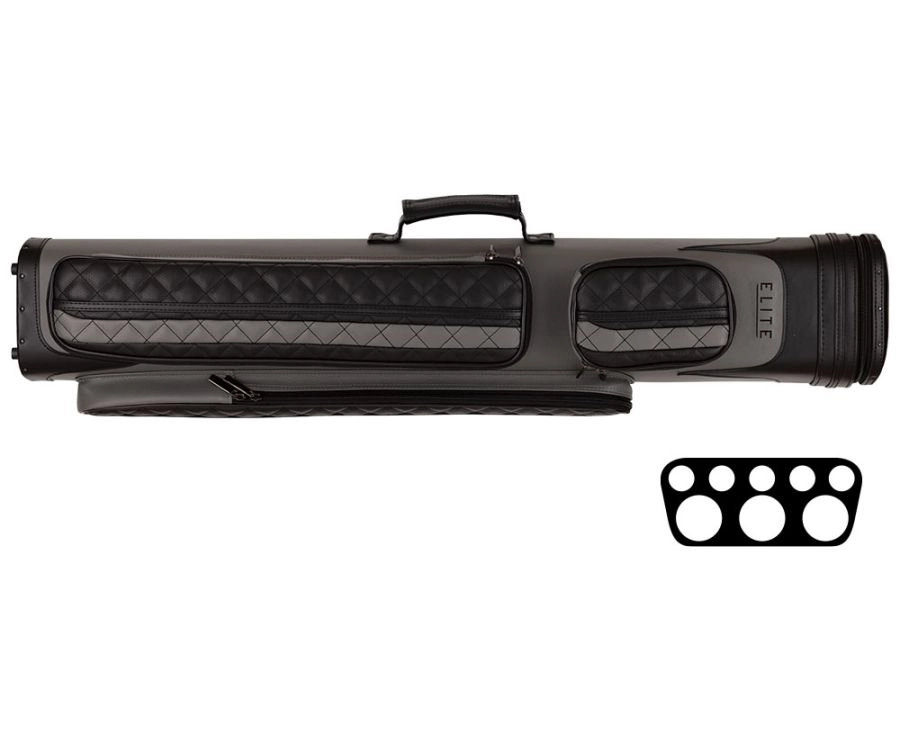 Elite 3x5 Vintage Cue Case- Black & Grey 2 Elite 3x5 Vintage Cue Case- Black & Grey - Image 2