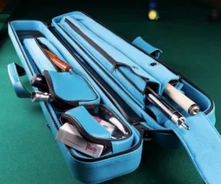 Molinari 2 Butt 4 Shaft Cyan/Black Flat Cue Case 10 Molinari 2 Butt 4 Shaft Cyan/Black Flat Cue Case -Billiard Equipment Store mlcf24 01 1