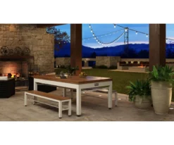 Newport 3-in-1 Outdoor Pool/Dining/Ping Pong Table From Spencer Marston - FREE Installation -Billiard Equipment Store newport outdoor dining lifestyle 1