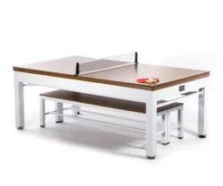 Newport 3-in-1 Outdoor Pool/Dining/Ping Pong Table From Spencer Marston - FREE Installation -Billiard Equipment Store outdoorpooltable whiteandtan 92 1
