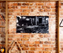 "Phantom Of The Game" Floating Wall Art (30" X 15.75") - Black And White 7 "Phantom Of The Game" Floating Wall Art (30" X 15.75") - Black And White -Billiard Equipment Store rtnpwbw 02