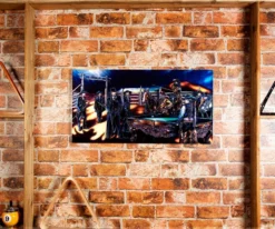 "Shoot Out" Floating Wall Art (30" X 15.75") - Rich Color -Billiard Equipment Store rtnsowc 03